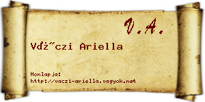 Váczi Ariella névjegykártya